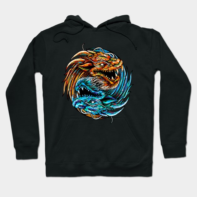 Dragon Yin Yang Backprint Hoodie by Tuye Project